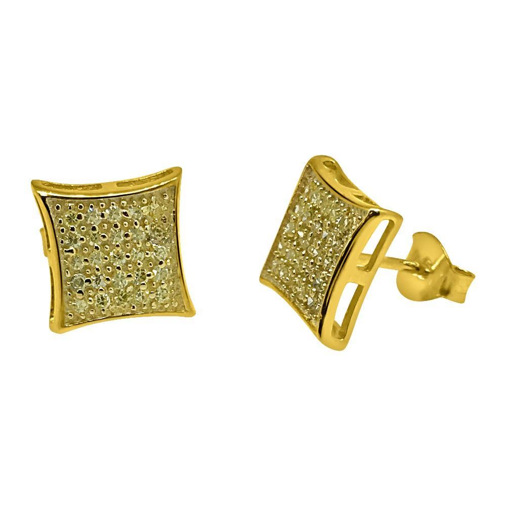.925 Silver CZ Lemonade Kite M Bling Bling Earrings HipHopBling