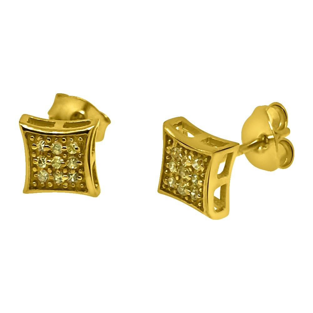 .925 Silver CZ Lemonade Kite Small Bling Bling Earrings HipHopBling