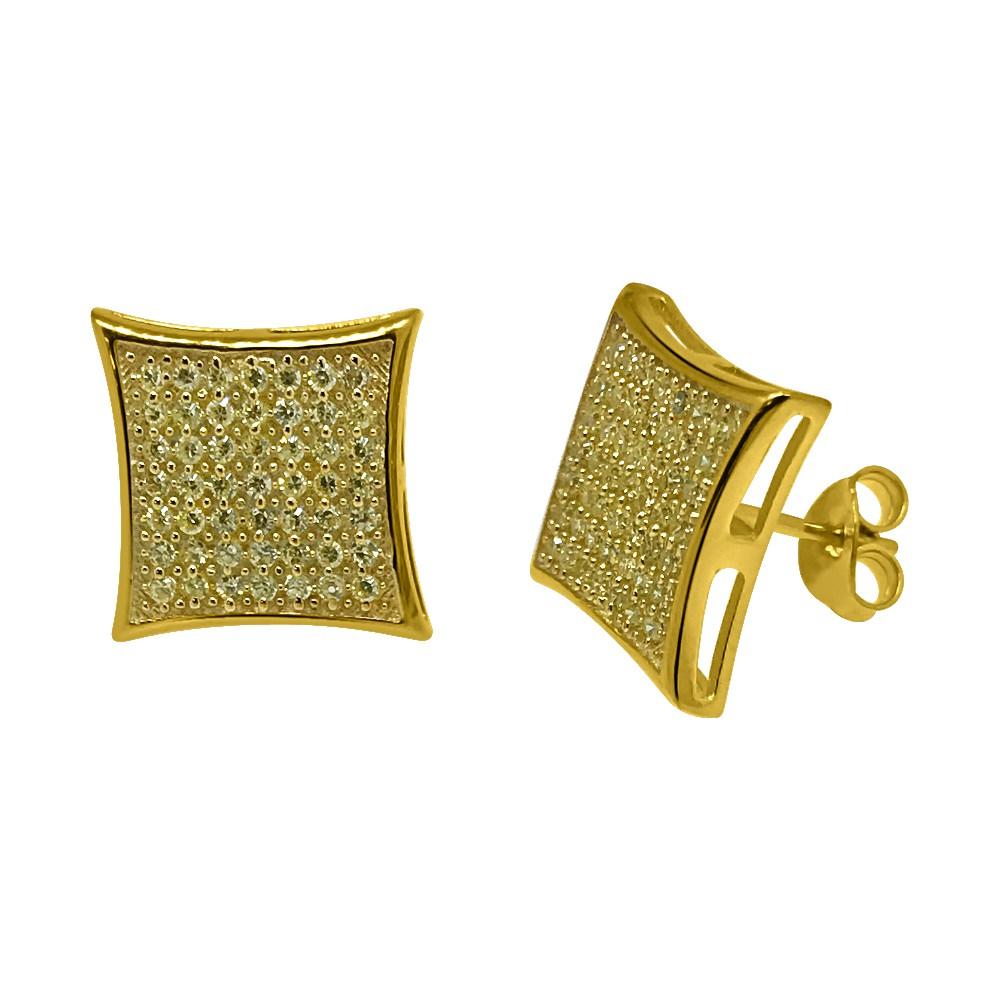.925 Silver CZ Lemonade Kite XL Bling Bling Earrings HipHopBling
