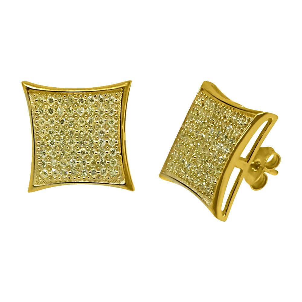 .925 Silver CZ Lemonade Kite XXL Bling Bling Earrings HipHopBling