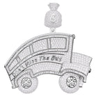 .925 Silver Don't Miss Tha Bus CZ Iced Out Pendant HipHopBling