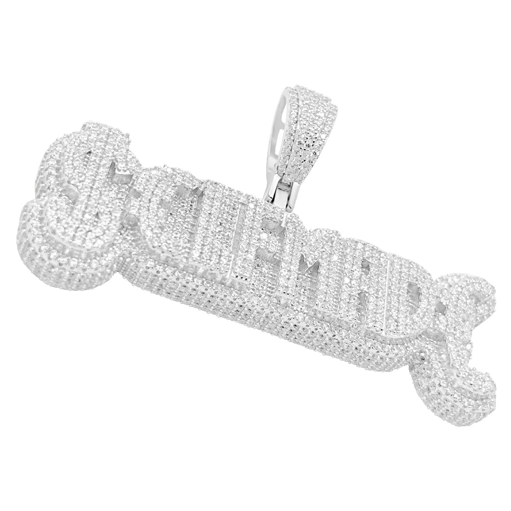 .925 Silver $ELFMADE CZ Iced Out Pendant HipHopBling
