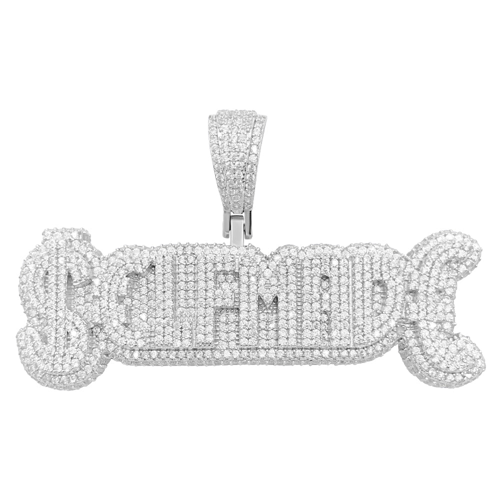 .925 Silver $ELFMADE CZ Iced Out Pendant HipHopBling