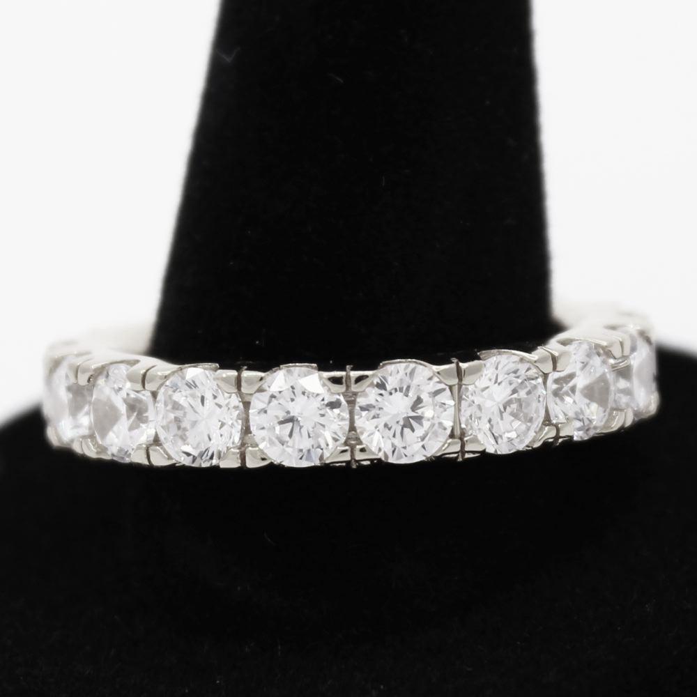 .925 Silver Eternity Band CZ Hip Hop Bling Ring White Gold 7 HipHopBling