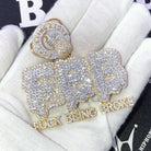 .925 Silver F*** Being Broke FBB VVS CZ Iced Out Pendant Yellow Gold HipHopBling