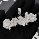 .925 Silver GANG Baguette VVS CZ Iced Out Pendant White Gold HipHopBling