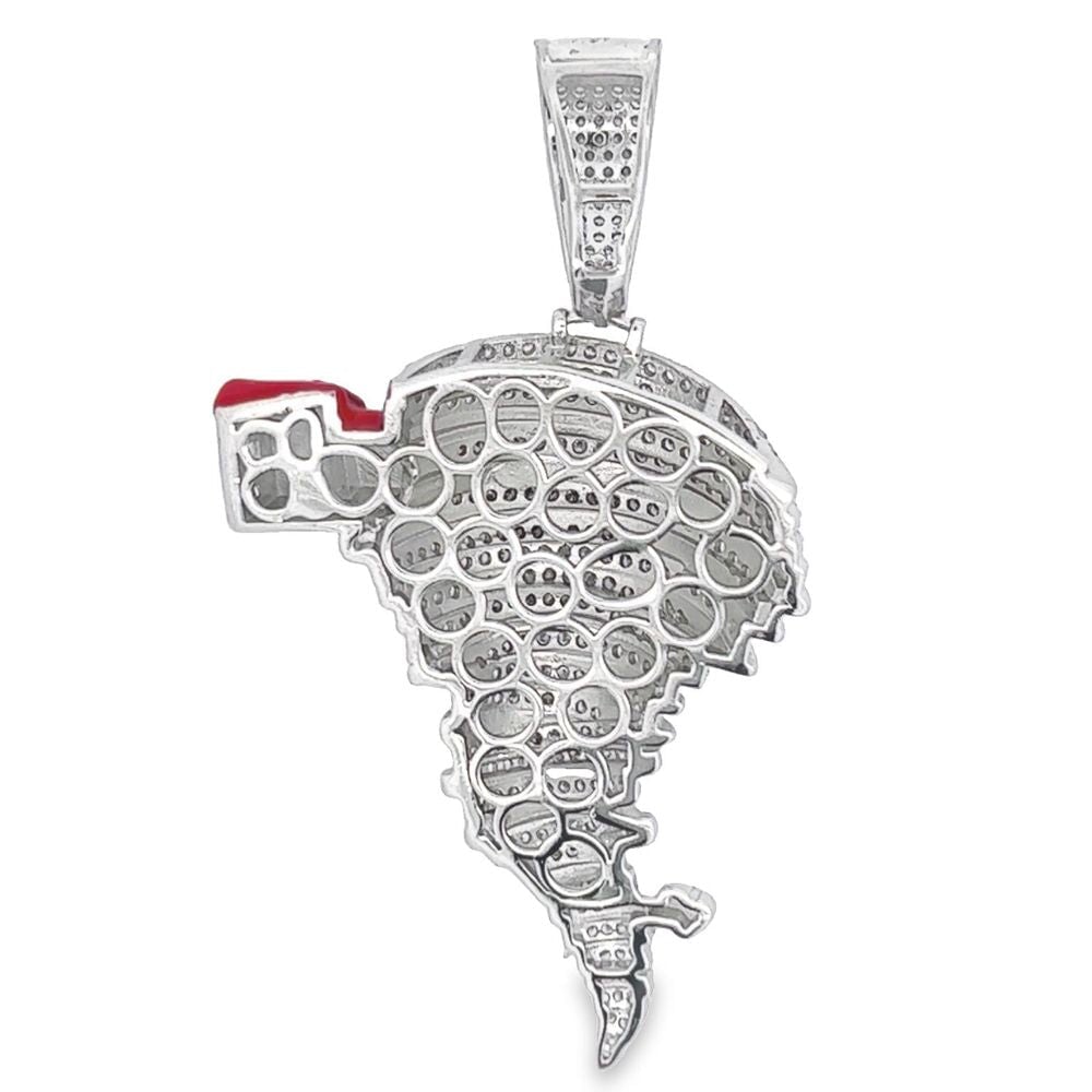 .925 Silver Hurricane CZ Iced Out Pendant White Gold HipHopBling