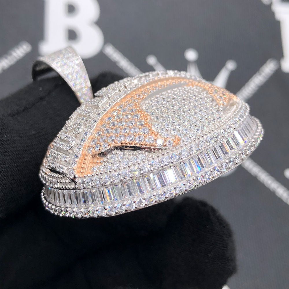 .925 Silver Hustlers World VVS CZ Iced Out Pendant White Gold HipHopBling