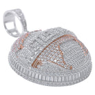 .925 Silver Hustlers World VVS CZ Iced Out Pendant White Gold HipHopBling