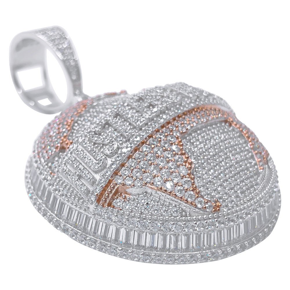 .925 Silver Hustlers World VVS CZ Iced Out Pendant White Gold HipHopBling