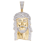 .925 Silver Jesus Baguette CZ Iced Out Pendant Yellow Gold HipHopBling