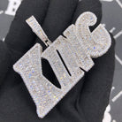 .925 Silver KING Baguette VVS CZ Iced Out Pendant White Gold HipHopBling