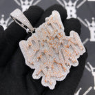 .925 Silver Loyalty Over Royalty VVS CZ Iced Out Pendant White Gold HipHopBling