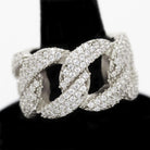 .925 Silver Miami Cuban CZ Hip Hop Bling Ring White Gold 7 HipHopBling