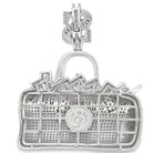 .925 Silver Money Filled Duffle Bag CZ Iced Out Pendant White Gold HipHopBling
