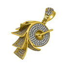 .925 Silver Money on a Roll Rhodium CZ Bling Bling Pendant White Gold HipHopBling