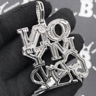 .925 Silver On My Grind VVS CZ Iced Out Pendant White Gold HipHopBling