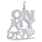.925 Silver On My Grind VVS CZ Iced Out Pendant White Gold HipHopBling