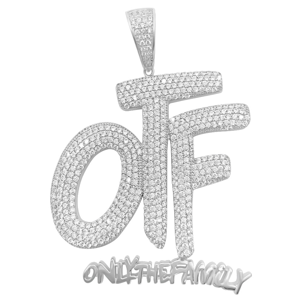 .925 Silver OTF Only The Family CZ Iced Out Pendant HipHopBling