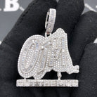 .925 Silver OTM Out The Mud Baguette VVS CZ Iced Out Pendant White Gold HipHopBling