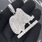 .925 Silver OTM Out The Mud Baguette VVS CZ Iced Out Pendant White Gold HipHopBling