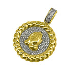 .925 Silver Prayer Hands Gold Cuban CZ Bling Pendant HipHopBling