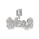 .925 Silver RACK$ Baguette CZ Iced Out Pendant White Gold HipHopBling