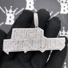 .925 Silver Rich Forever Baguette VVS CZ Iced Out Pendant White Gold HipHopBling