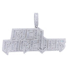 .925 Silver Rich Forever Baguette VVS CZ Iced Out Pendant White Gold HipHopBling