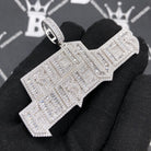 .925 Silver Rich Forever Baguette VVS CZ Iced Out Pendant White Gold HipHopBling