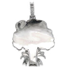 .925 Silver Rose Bouquet CZ Iced Out Pendant White Gold HipHopBling