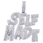 .925 Silver SELF MADE Baguette VVS CZ Iced Out Pendant White Gold HipHopBling