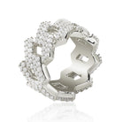 .925 Silver Sharp Cuban CZ Hip Hop Bling Ring Yellow Gold 7 HipHopBling
