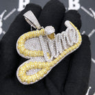 .925 Silver Slime VVS CZ Hip Hop Bling Pendant White Gold HipHopBling