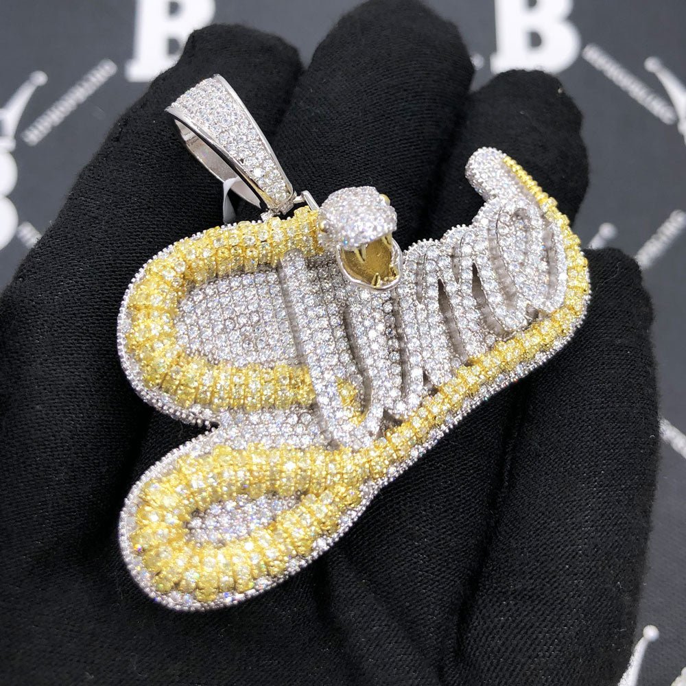 .925 Silver Slime VVS CZ Hip Hop Bling Pendant White Gold HipHopBling