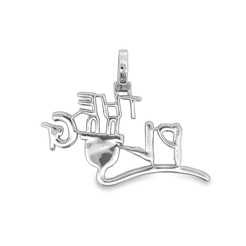 .925 Silver The PLUG CZ Iced Out Pendant White Gold HipHopBling