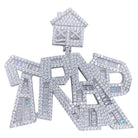 .925 Silver TRAP Baguette VVS CZ Iced Out Pendant White Gold HipHopBling