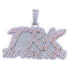 .925 Silver TRK The Real King VVS CZ Iced Out Pendant White Gold HipHopBling