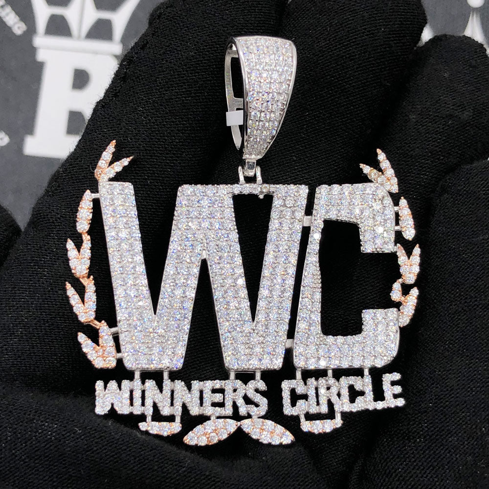 .925 Silver Winners Circle VVS CZ Iced Out Pendant HipHopBling