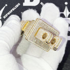 .925 Silver XL 3D Baguette PLUG VVS CZ Iced Out Pendant Yellow Gold HipHopBling