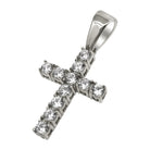 .925 Sterling Silver 3MM CZ Tennis Cross White Gold HipHopBling