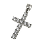 .925 Sterling Silver 4MM CZ Tennis Cross White Gold HipHopBling