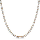 .925 Sterling Silver Asscher 4MM 1 Row CZ Tennis Chain Rose Gold 18" HipHopBling