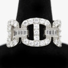 .925 Sterling Silver Baguette Mariner CZ Hip Hop Bling Ring White Gold 7 HipHopBling