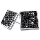.925 Sterling Silver Box CZ Earrings | 5 Colors | 6 Sizes Yellow Gold 5MM (3x3 ROWS) HipHopBling
