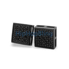 .925 Sterling Silver Box CZ Earrings | 5 Colors | 6 Sizes Yellow Gold 5MM (3x3 ROWS) HipHopBling