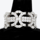 .925 Sterling Silver Byzantine CZ Hip Hop Bling Ring White Gold 7 HipHopBling