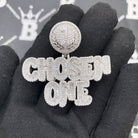 .925 Sterling Silver Chosen One Baguette VVS CZ Iced Out Pendant White Gold HipHopBling