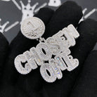 .925 Sterling Silver Chosen One Baguette VVS CZ Iced Out Pendant White Gold HipHopBling