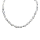 .925 Sterling Silver Cluster & Baguette Dome CZ Iced Out Chain Yellow Gold 20" HipHopBling